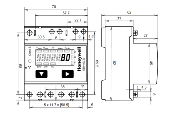 Liczniki energii elektrycznej, trójfazowe na przekładnik EEM400C-D 5A LCD TREND
