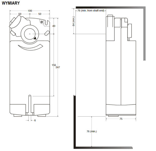 Siłownik do przepustnic ze sprężyną powrotną S10 i S20 (10/20Nm) HONEYWELL