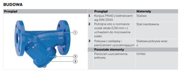 Filtr skośny z przyłączem kołnierzowym FY71P Resideo Braukmann